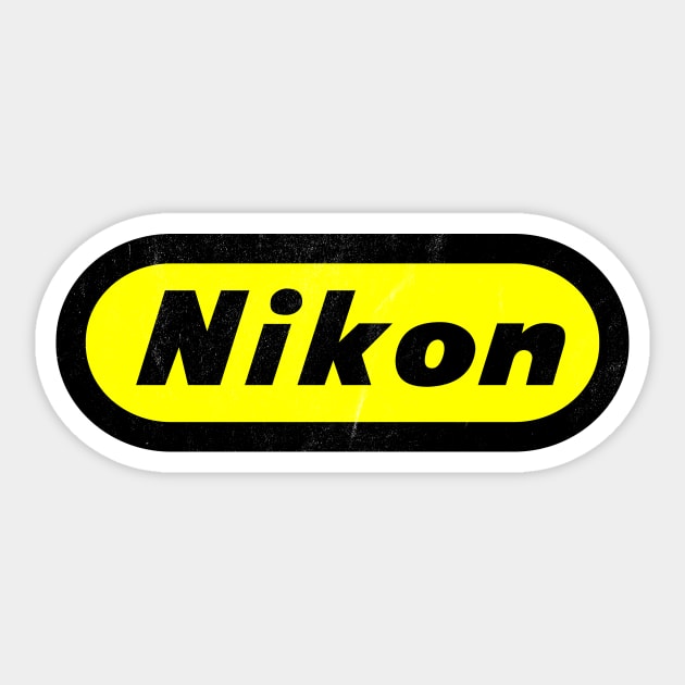 Nikon Retro 1960s Logo Sticker by Neil Cooper Photography